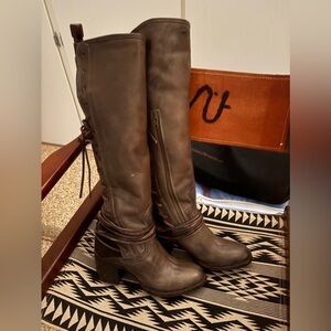FRYE Vintage Brown Leather Knee-High Boots